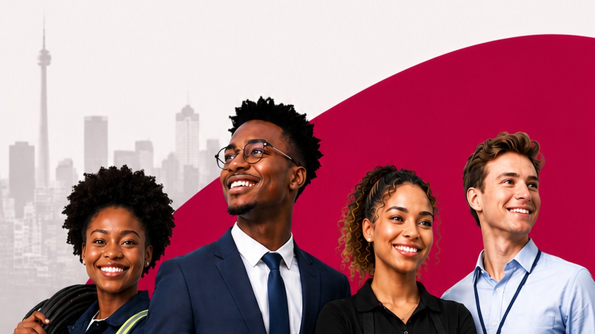 South African youth representing learnership pathways in trade, office and service roles